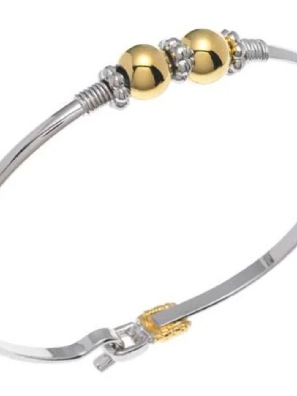 Nautical Cape Cod Style Double Ball Cuff Bracelet